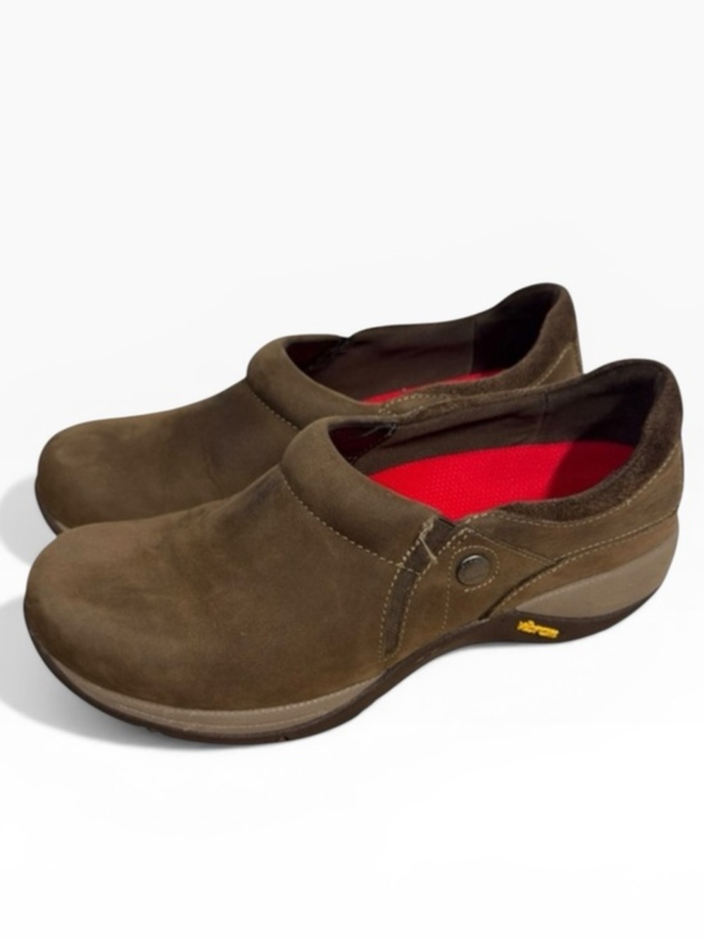 Dansko Celeste Burnished Nubuck Slip On Comfort Shoes Brown Womens 38 US 7.5-8